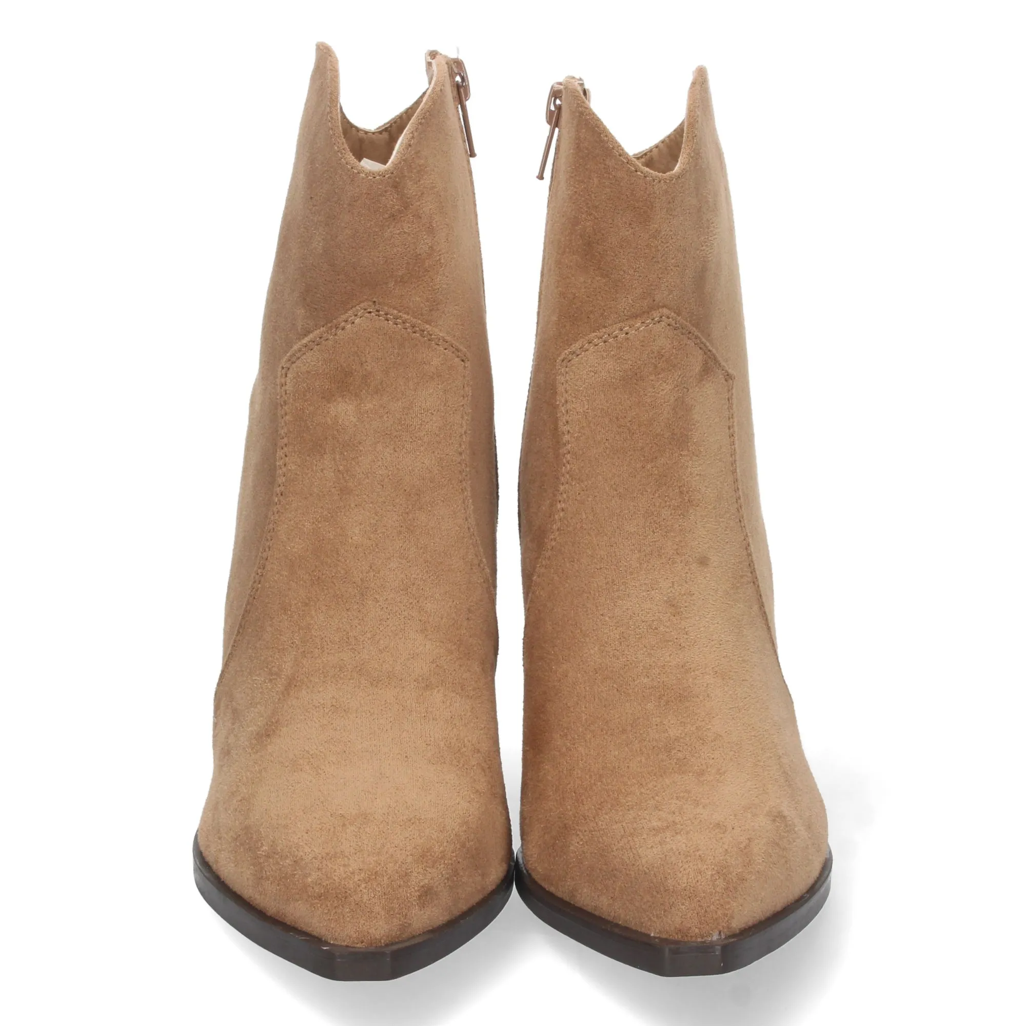 Botines cowboy tacón medio mujer color camel